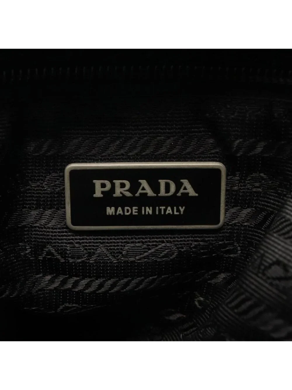 Prada Shoulder Bag Triangle Logo Black Nylon Saffiano Leather